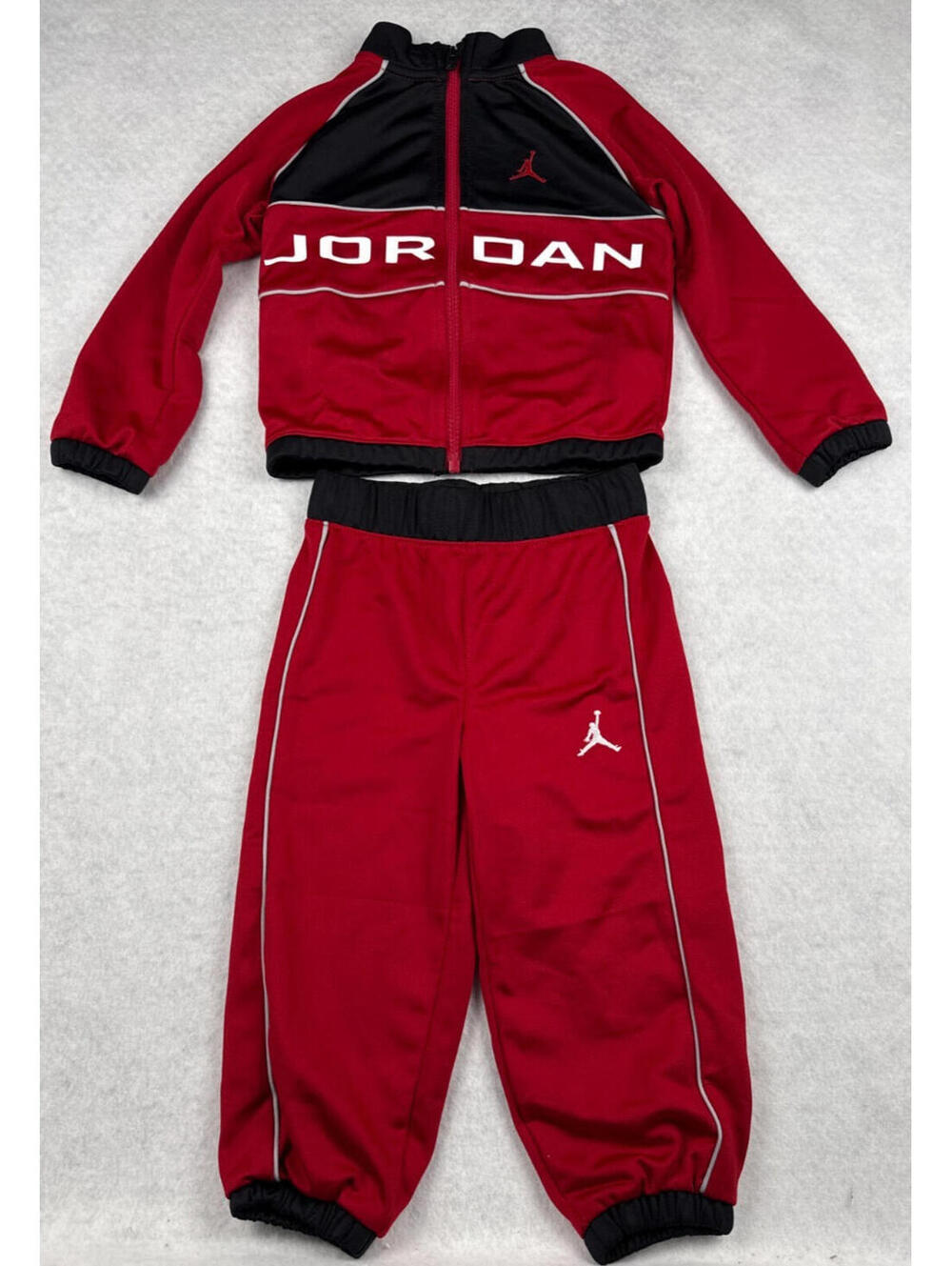Jordan Boys 18M Red Tracksuit Set Full Zip Jacket Jogger Pants 2PC Outfit NWT